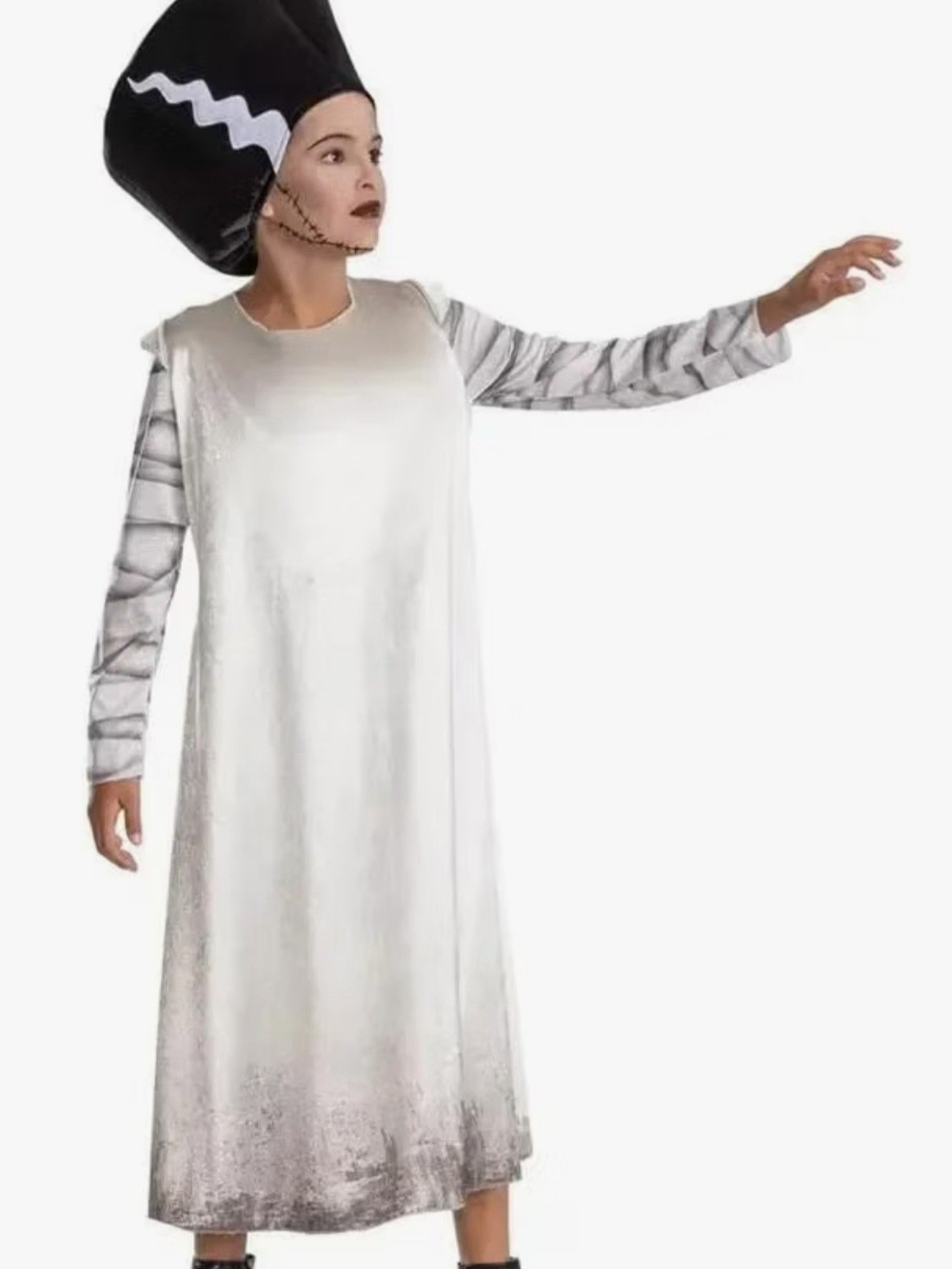 Universal Monsters Bride Of Frankenstein Girls Halloween Costume Large 10-12
